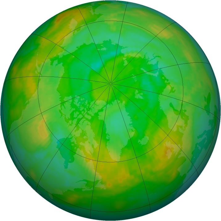Arctic ozone map for 07 July 1988